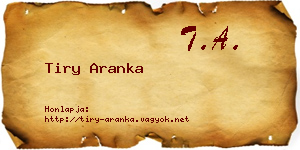 Tiry Aranka névjegykártya